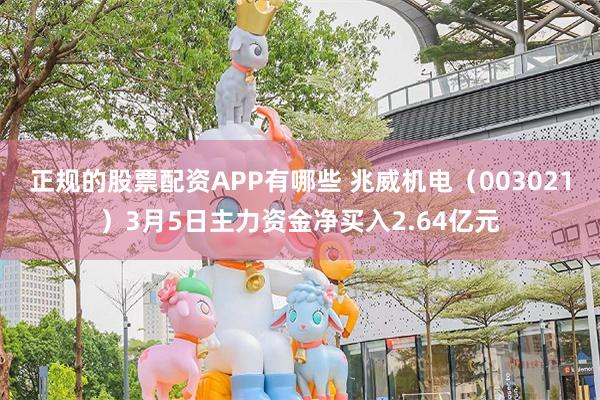 正规的股票配资APP有哪些 兆威机电（003021）3月5日主力资金净买入2.64亿元