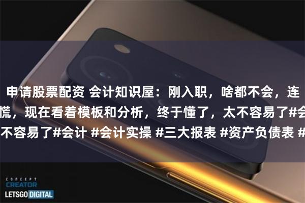 申请股票配资 会计知识屋：刚入职，啥都不会，连三大报表都不知道，很慌，现在看着模板和分析，终于懂了，太不容易了#会计 #会计实操 #三大报表 #资产负债表 #现金流量表