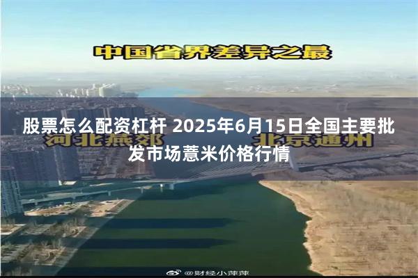 股票怎么配资杠杆 2025年6月15日全国主要批发市场薏米价格行情